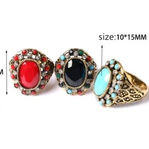 9 Red Rhinestone Fashion Gem Ring